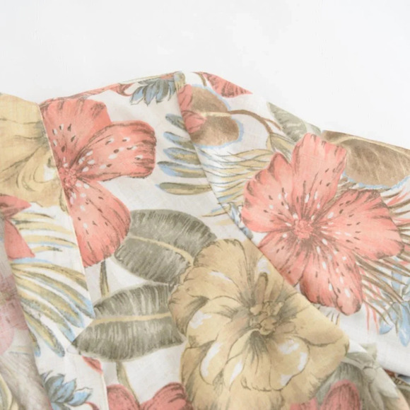 Vintage Sag Harbor II Cream  Floral Print Single Button Blazer - Picture 11 of 13